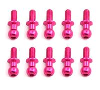 RC Car Components For Tamiya For TT01 For TT02 For Sakura D5 1/10 RC Drift Car Spare Parts For Universal 10Pcs/lot M3 Metal Hex Ball Head Screws(Pink)