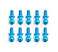 RC Car Components For Tamiya For TT01 For TT02 For Sakura D5 1/10 RC Drift Car Spare Parts For Universal 10Pcs/lot M3 Metal Hex Ball Head Screws(Blue)