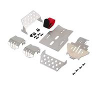 RC Car Components For Traxxas For TRX-4 1/10 RC Crawler Metal Upgrade Parts Six-in-One Stainless Steel For Chassis Set Axle Protector Plate