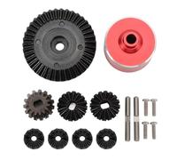 RC Car Differential Gear Set Aluminum Alloy Steel High Durability 45 Steel Gear 7075 Differential Shell Replacement XV02 TT02 TT02B (Red)