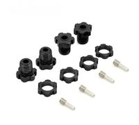 RC Car DIY Parts For Traxxas For E-Revo For Revo 3.3 For E-Maxx For Summit For Slayer For Pro 4X4 1/10 4Pcs 17mm Splined Wheel Hex Hub Nut RC Monster Truck(Black)
