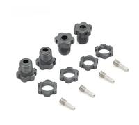 RC Car DIY Parts For Traxxas For E-Revo For Revo 3.3 For E-Maxx For Summit For Slayer For Pro 4X4 1/10 4Pcs 17mm Splined Wheel Hex Hub Nut RC Monster Truck(Gray)
