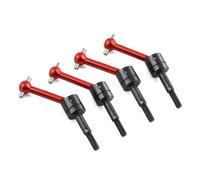 RC Car Drive Shafts For Tamiya For TT01 For TT02 TT01D TT01E TA04 1/10 RC Car Upgrades Parts 4pcs Metal For Universal Drive Shaft Driveshaft CVD 53792(Red)