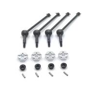 Rc Car DriveShafts Compatible With Wltoys 144001 144002 144010 124007 124016 124019 RC Car Upgrade Parts 4pcs Metal Drive Shaft And Wheel Hex Connectors(Silver)