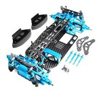RC Car Frame Parts For Tamiya For TT01 1/10 Aluminum Carbon Frame For Chassis Component RC For Racing Car Upgrade Accessories(Blue)