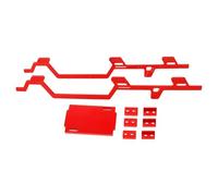 RC Car Frame Parts For TRX4m 1/18 RC To Be 6X6 Aluminum Alloy For Chassis Girder Rail Side Set Or Brass Middle Axle DIY Car Frame Upgrade Parts(Red Set)