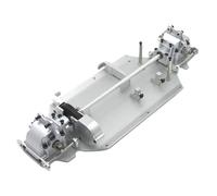 RC Car Frame Parts For WLtoys 144010 144001 144002 1/14 Upgrade Metal Bottom Plate Gearbox Differential Center Drive Package RC Car Parts(Silver)