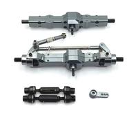 RC car front rear axle Compatible With WPL 1/10 C74 C14 C24 C34 C54 B14 B24 1/16 RC Car Upgrade Parts Metal Front Rear Axle Drive Shaft Servo Arm Set(Grey)