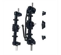 RC car front rear axle Compatible With WPL C14 C24 C34 B14 B24 RC Car Upgrade Modification Parts Front Rear Portal Bridge Axle Differential Assembly Kit(Black)