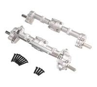RC Car Front Rear Axle Set For MN For MN82 LC79 For MN78 98 99SV2 1/12 Full Metal Front And Rear Door Bridges Model Remote Control Car Upgrade Accessories Parts(Silver,Set)