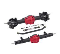 RC Car Front Rear Axle Set For MN86 For MN128 G500 MN86K MN86KS MN86S 1/12 Complete Front Rear Differential Straight Axle With Diff Gear Rc Crawler Car Upgrade(Black,Set)
