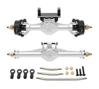 RC Car Front Rear Axle Set For TRX4M 1/18 For Racing Isokinetic 3 Section CVD Front And Rear Axles Maximum Steering Angle 52° Wider +5MM Upgrade RC Crawle(Silver,Set)