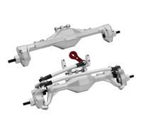 RC car front rear bridge Compatible With Axial For SCX10 II 90046 For RGT 86100 1/10 RC Crawler Car Upgrade Parts CNC Machined Integrated Front Rear Portal Axle(Silver)