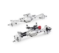 RC car front rear bridge Compatible With Axial For SCX10 III 90046 90047 1/10 RC Crawler Cars Upgrade Parts Metal Front Rear Portal Axle Frame KIT(Silver)