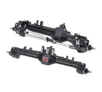 RC car front rear bridge Compatible With Vanquish VS4-10 For Phoenix F10 For LCG 1/10 RC For Chassis Crawler Car Parts Front Rear Portal Axle Complete Set DIY(Black,1set)