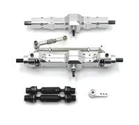 RC car front rear bridge Compatible With WPL 1/10 C74 C14 C24 C34 C54 B14 B24 1/16 RC Car Upgrade Parts Metal Front Rear Axle Drive Shaft Servo Arm Set(Silver)