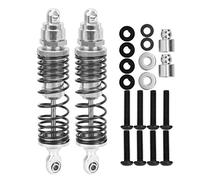 RC Car Front Shock Damper 95mm Aluminum Alloy Upgrade Performance Shock Absorber for TRXXAS SLASH 2WD 1/10 Scale Remote Control Vehicles Durable Vibration Reduction System 2PCS Set (Silver S)