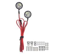 RC Car Lights, 2 LEDs Front Spotlight RC Crawler Bright Headlight Lights 1/10 Scale RC Crawler Accessories for AXI AL SCX10 90046 RED CAT (White Light)