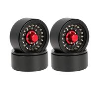 RC Car Models Parts For Scx10 Rr10 For Capra For Trx4 For Trx6 Vs4 Brx01 For Element For Enduro Tf2 Yk6101 1/10 1.9" Beadlock Wheel Rims Rc Car Crawler(Black)