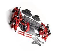 RC Car Models Parts For Tamiya For Tt01 1/10 Aluminum Carbon Frame Chassis Upgrade Component Modification Repair Parts Accessories Decorative Spare(Red)