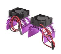 RC Car Motor Heatsink Fan, Cooling Fan with Aluminum and Plastic for 1/10 1/12 RC Car 540 550 3650 Brushed Brushless Motors (Purple)