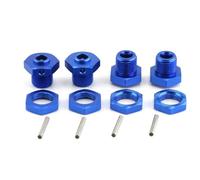 RC Car Parts Compatible With Arrma 3S 1/8 For Typhon 4x4 3S For Blx For Typhon 4x4 550 Mega RC Car Parts Metal 17mm Wheel Hex Hub Adapter With Nut(Blue)