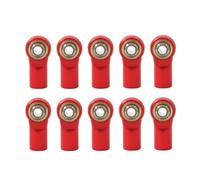 RC Car Parts Compatible With AXIAL For SCX10 D90 D110 For Tamiya CC01 1/10 RC Car Parts 10 Pcs Metal M4 20mm Connecting Rod Tie Rod End Ball Joint(Red)