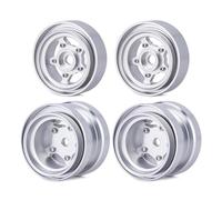 RC Car Parts Compatible With Tamiya For Hornet Frog Sand Scorcher Grasshopper 1/10 RC Car Parts Aluminum Front Rear Beadlock Wheel Rim Hub(Silver)