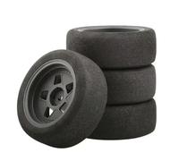 RC Car Parts Compatible With Tamiya For TT01 For TT02 For TT02B XV01 TA06 1/10 RC Car Upgrades Parts Accessories 4Pcs Rubber Tire Wheel Tyre(Black)