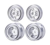 RC Car Parts Compatible With Tamiya Frog Sand Scorcher Grasshopper For Hornet 1/10 RC Car Parts Aluminum Front Rear Beadlock Wheel Rim Hub(Silver)