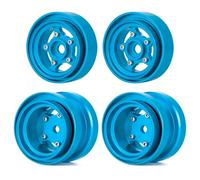 RC Car Parts Compatible With Tamiya Frog Sand Scorcher Grasshopper For Hornet 1/10 RC Car Parts Aluminum Front Rear Beadlock Wheel Rim Hub(Blue)