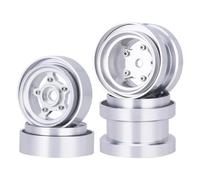 RC Car Parts Compatible With Tamiya Frog Sand Scorcher Grasshopper For Hornet 1/10 RC Car Upgrade Parts CNC Aluminum Beadlock Wheel Rim Hub 4pcs(Silver)