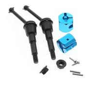 RC Car Parts Compatible With Tamiya SW01 4WD 1/24 RC Car Upgrade Parts 2 Pcs Metal Drive Shaft CVD And Adapter Nut Set(Blue)