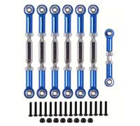 RC Car Parts Compatible With Traxxas 1/10 RC Car Upgrade Parts Modification Spare Replacement Accessories Aluminum Alloy 7Pcs Steering Linkage Kit(Blue)