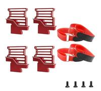RC Car Parts Compatible With TRAXXAS 1/6 For XRT 8S RC Car Parts Accessories Metal Tall Battery Holder Mount Hold Down With Battery Strap(Red)