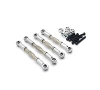 RC Car Parts Compatible With WPL C14 C24 B14 B24 For MN D90 For HengLong For FeiYu For JJRC 1/10 RC Car Parts 4PCS Metal Adjustable Tie Rod(Silver)
