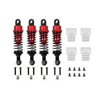 RC Car Parts Compatible With WPL C14 C24 For MN D90 D91 MN99 99s RC Car Adjustable Parts 4Pcs Oil Filled Type Metal Shock Absorber With Shock Tower(Red)
