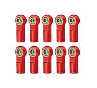 Rc Car Parts For Axial For SCX10 D90 For Tamiya For CC01 1/10 10Pcs M4 Metal Link Rod Ends Steel Ball Heads Decoration RC Crawler Car Truck Model Parts(Red)