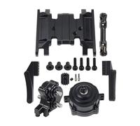 Rc Car Parts For Axial For SCX10 II 1/10 90046 Planetary Transmission Transfer Case Skid Plate Drive Shaft Front Motor Mount Set Chassis DIY RC Crawler Car Parts(Black)