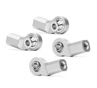 Rc Car Parts For Axial For Traxxas For Trx4 For Tamiya 1:10 RC Crawler Car Parts M3/M4 Bent Pivot Rod End Width Balls Decoration Modification RC Car Accessories(Silver,M3)
