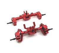 Rc Car Parts For FMS For FCX24 Replacement Metal Portal Axle Complete Front And Rear Axle 1/24 RC Car Upgrade Parts Modification Accessories(Red,Set)