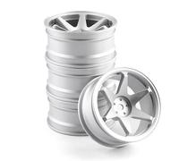 Rc Car Parts For HPI For Kyosho For Sakura D5 For HSP 94122 94123 CS D4 For TT02 For Tamiya 1/10 Drift Hub On-Road Drift Car Wheel Hub Climb Car Wheel Rim RC Parts(Silver)