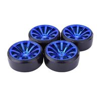 RC Car Parts For HSP For Tamiya For HPI 1/10 rc Car Upgrade Parts Accessories 4Pcs RC Hard Pattern Drift Tires Tyre Wheel(Blue,B)