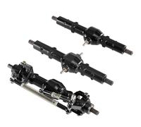 Rc Car Parts For WPL C14 C24 C34 C54 C74 B16 B36 For Fayee For JJRC 1/16 Six Wheel Drive RC Car Accessories Metal Front Middle Rear Axle Assemblies Parts(Black,Set)