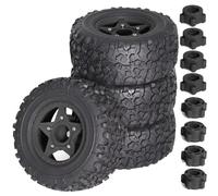 RC Car Repair Kit Compatible With Traxxas For Slash For ARRMA For SENTON For Vkar For HPI 1/8 RC Car Short Course Truck Tire With Wheel Hex(Black)