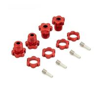 RC Car Repair Kit For Traxxas For E-Revo For Revo 3.3 For E-Maxx For Summit For Slayer For Pro 4X4 1/10 4Pcs Aluminum 17mm Splined Wheel Hex Hub Nut RC Monster Truck(Red)