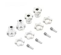 RC Car Repair Kit For Traxxas For E-Revo For Revo 3.3 For E-Maxx For Summit For Slayer For Pro 4X4 1/10 4Pcs Aluminum 17mm Splined Wheel Hex Hub Nut RC Monster Truck(Silver)