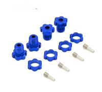 RC Car Repair Kit For Traxxas For E-Revo For Revo 3.3 For E-Maxx For Summit For Slayer For Pro 4X4 1/10 4Pcs Aluminum 17mm Splined Wheel Hex Hub Nut RC Monster Truck(SKY BLUE)
