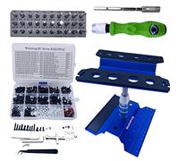 RC Car Repair Tool Set-634 Pcs Screw Kit-360 Degree Rotation Liftable Repair Workbench-32 Pcs Screwdriver Set-1/16 1/12 1/10 1/8 All Kinds of Remote Control Trucks, Cars, Trains, Planes, etc (Blue)
