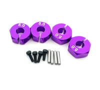 RC Car Replacement For HSP For Tamiya For SCX10 For Slash 1 Set Aluminum Wheel Hex 5/6/7mm Thickness 12mm Drive Hub With Dowel Screws RC Car Track Truck(Purple,5mm)